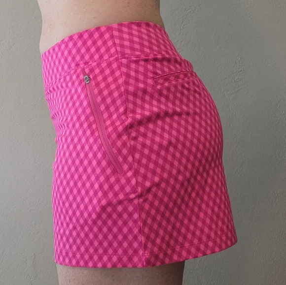 Nike Golf Skirt Pink Ginham - Picture 2 of 5
